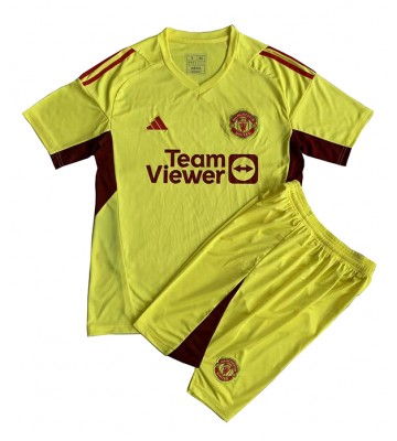 Manchester United Målmand Replika Babytøj Udebanesæt Børn 2023-24 Kortærmet (+ Korte bukser)